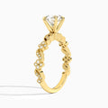 Round Viviana Lab Grown Diamond Engagement Ring In 14K Yellow Gold, Angle View