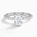Pear Alena Bezel-Set Lab Diamond Engagement Ring In 14K White Gold - Lucenjuri