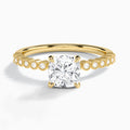 Cushion Alena Bezel-Set Lab Diamond Engagement Ring In 18K Yellow Gold - Lucenjuri