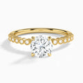 Round Alena Bezel-Set Lab Diamond Engagement Ring In 18K Yellow Gold - Lucenjuri