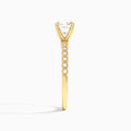 Round Alena Bezel-Set Lab Diamond Engagement Ring In 18K Yellow Gold, Side View