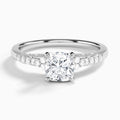 Cushion Joy Lab Grown Diamond Engagement Ring In 18K White Gold - Lucenjuri