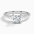 Princess Joy Lab Grown Diamond Engagement Ring In 14K White Gold - Lucenjuri