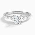 Round Joy Lab Grown Diamond Engagement Ring In 18K White Gold - Lucenjuri