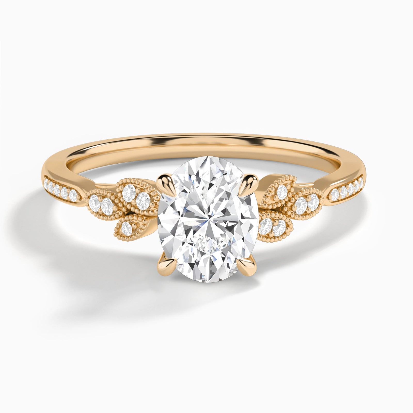 Oval Aspen Lab Grown Diamond Engagement Ring In 14K Rose Gold - Lucenjuri