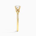Round Aspen Lab Grown Diamond Engagement Ring In 18K Yellow Gold, Side View