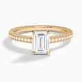 Emerald Carla Lab Grown Diamond Engagement Ring In 14K Rose Gold - Lucenjuri