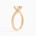 Emerald Carla Lab Grown Diamond Engagement Ring In 14K Rose Gold, Angle View