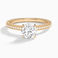 Round Carla Lab Grown Diamond Engagement Ring In 14K Rose Gold - Lucenjuri