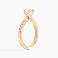 Round Carla Lab Grown Diamond Engagement Ring In 14K Rose Gold, Angle View