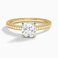 Cushion Carla Lab Grown Diamond Engagement Ring In 18K Yellow Gold - Lucenjuri