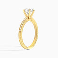Round Carla Lab Grown Diamond Engagement Ring In 18K Yellow Gold, Angle View