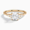 Cushion Ava Cathedral Engagement Ring In 14K Rose Gold - Lucenjuri