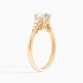 Oval Ava Cathedral Engagement Ring In 14K Rose Gold, Angle View