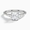 Cushion Ava Cathedral Engagement Ring In 14K White Gold - Lucenjuri