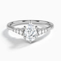 Pear Ava Cathedral Engagement Ring In 14K White Gold - Lucenjuri