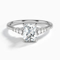 Radiant Ava Cathedral Engagement Ring In 14K White Gold - Lucenjuri