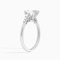 Radiant Ava Cathedral Engagement Ring In 14K White Gold, Angle View