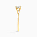 Round Ava Cathedral Engagement Ring In 14K Yellow Gold, Side View