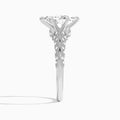 Pear Laurel Diamond Engageemnt Ring In 14K White Gold, Side View