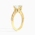 Radiant Laurel Diamond Engageemnt Ring In 14K Yellow Gold, Angle View