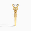 Radiant Laurel Diamond Engageemnt Ring In 14K Yellow Gold, Side View