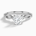 Round Petite Infinito Lab Diamond Engagement Ring In 14K White Gold - Lucenjuri