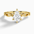 Pear Petite Infinito Lab Diamond Engagement Ring In 14K Yellow Gold - Lucenjuri