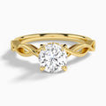Round Petite Infinito Lab Diamond Engagement Ring In 18K Yellow Gold - Lucenjuri