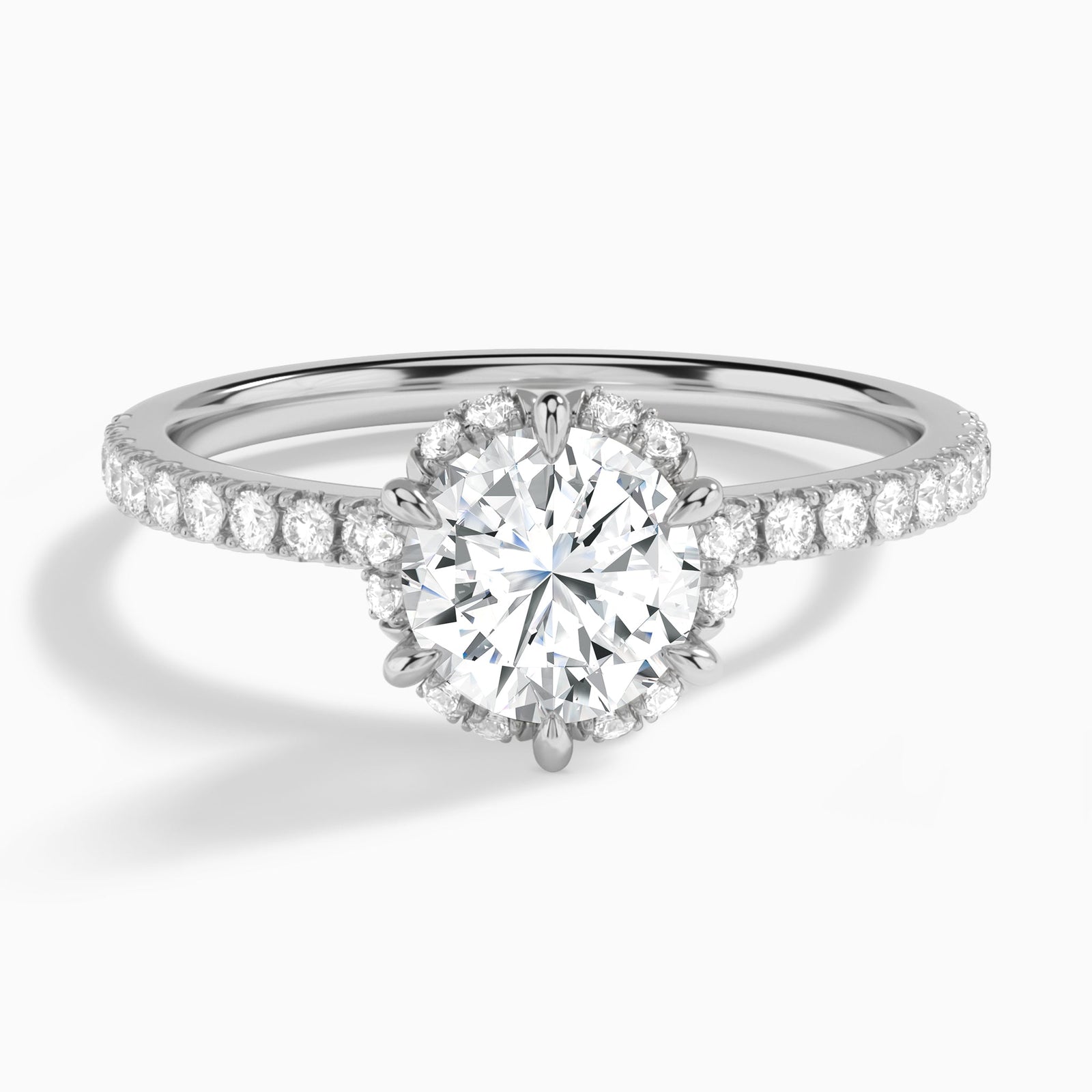 Round Verity Lab Grown Diamond Engagement Ring In Platinum - Lucenjuri