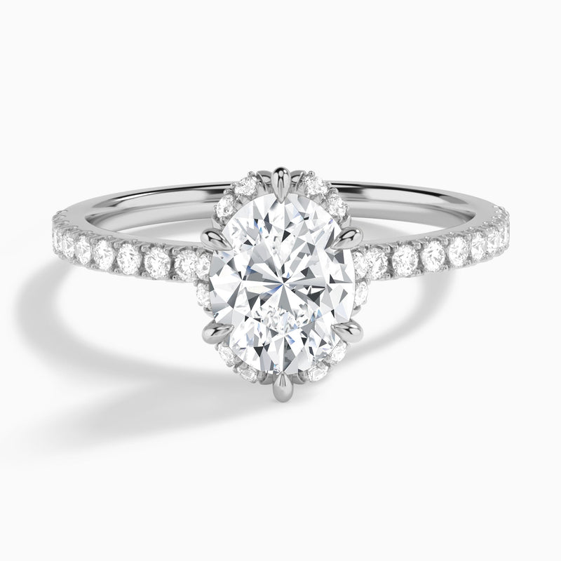 Oval Verity Lab Grown Diamond Engagement Ring In 14K White Gold - Lucenjuri