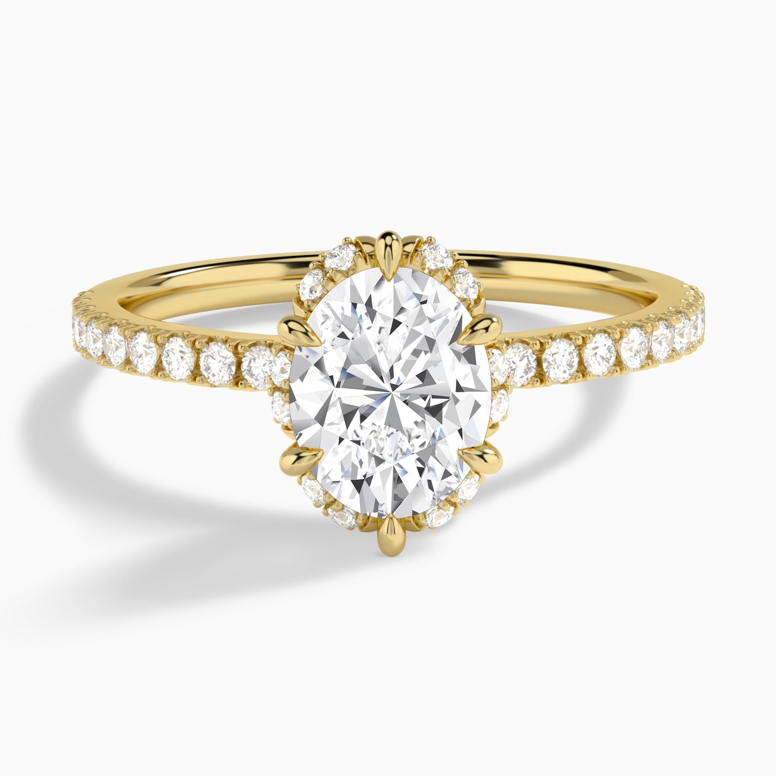 Oval Verity Lab Grown Diamond Engagement Ring In 14K Yellow Gold - Lucenjuri