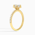Oval Verity Lab Grown Diamond Engagement Ring In 14K Yellow Gold, Angle View