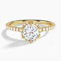 Round Verity Lab Grown Diamond Engagement Ring In 14K Yellow Gold - Lucenjuri