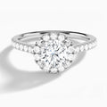 Round Gwendolyn Halo Lab Grown Diamond Engagement Ring In Platinum - Lucenjuri
