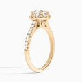 Round Gwendolyn Halo Lab Grown Diamond Engagement Ring In 14K Rose Gold, Angle View