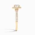 Round Gwendolyn Halo Lab Grown Diamond Engagement Ring In 14K Rose Gold, Side View