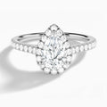 Pear Gwendolyn Halo Lab Diamond Engagement Ring In 14K White Gold - Lucenjuri