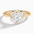 Round Flocon de Neige Lab Diamond Engagement Ring In 14K Rose Gold - Lucenjuri
