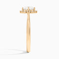 Round Flocon de Neige Lab Diamond Engagement Ring In 14K Rose Gold, Side View
