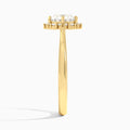 Round Flocon de Neige Lab Diamond Engagement Ring In 18K Yellow Gold, Side View