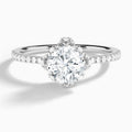 Cushion Dorothea Lab Grown Diamond Engagement Ring In 18K White Gold - Lucenjuri