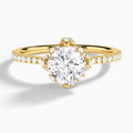 Cushion Dorothea Lab Grown Diamond Engagement Ring In 18K Yellow Gold - Lucenjuri