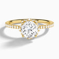 Round Dorothea Lab Grown Diamond Engagement Ring In 18K Yellow Gold - Lucenjuri