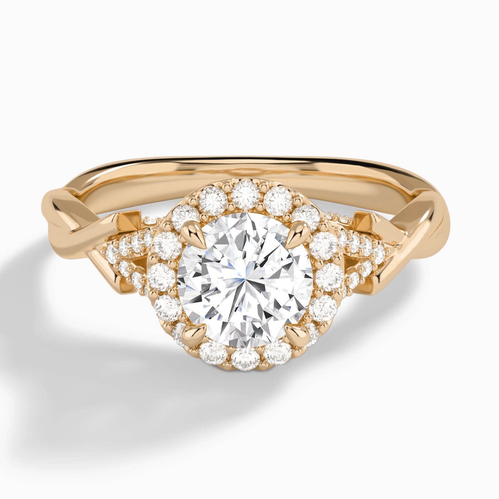 Round Luxe Victoria Lab Grown Diamond Engagement Ring In 14K Rose Gold - Lucenjuri