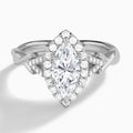 Marquise Luxe Victoria Lab Grown Diamond Engagement Ring In 14K White Gold - Lucenjuri