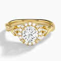 Round Luxe Victoria Lab Diamond Engagement Ring In 14K Yellow Gold - Lucenjuri