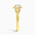 Round Luxe Victoria Lab Diamond Engagement Ring In 14K Yellow Gold, Side View