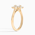 Round Dahlia Halo Lab Grown Diamond Engagement Ring In 14K Rose Gold, Angle View