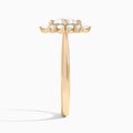Round Dahlia Halo Lab Grown Diamond Engagement Ring In 14K Rose Gold, Side View